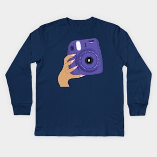 Purple Instax Kids Long Sleeve T-Shirt